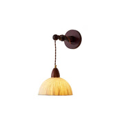 Wall Lamp Rice Paper Shade Wood Arm