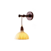 Wall Lamp Rice Paper Shade Wood Arm