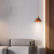 Wood Pendant Lamp Assorted Shapes in Solid Wood and Brass