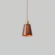 Wood Pendant Lamp Assorted Shapes in Solid Wood and Brass