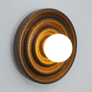 Wall Lamp Ripple with Ash Wood Body and Glass Globe Shade