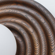 Wall Lamp Ripple with Ash Wood Body and Glass Globe Shade