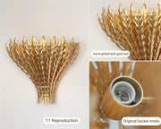 Wall Light Handmade Leaf Motif Metal Body Elegant Sconce