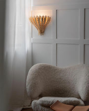 Wall Light Handmade Leaf Motif Metal Body Elegant Sconce