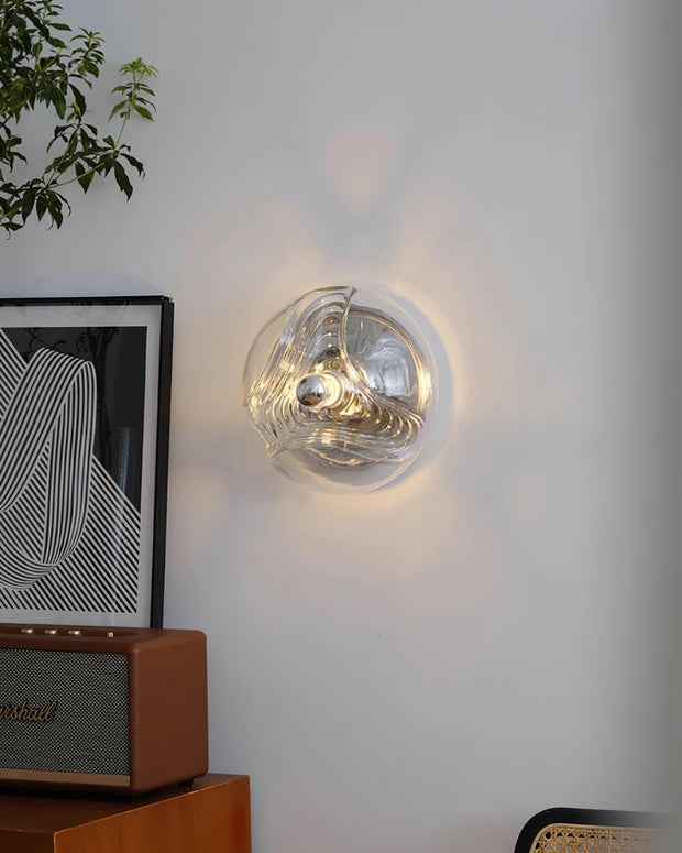 Wall Lamp Swirl Texture Clear Amber Smoke Gray Modern Accent
