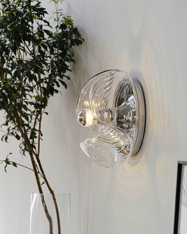 Wall Lamp Swirl Texture Clear Amber Smoke Gray Modern Accent