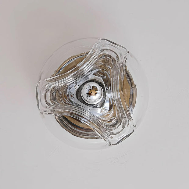 Wall Lamp Swirl Texture Clear Amber Smoke Gray Modern Accent