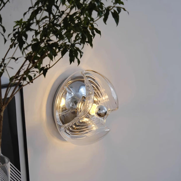 Wall Lamp Swirl Texture Clear Amber Smoke Gray Modern Accent
