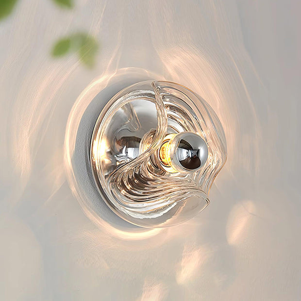 Wall Lamp Swirl Texture Clear Amber Smoke Gray Modern Accent
