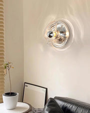 Wall Lamp Swirl Texture Clear Amber Smoke Gray Modern Accent