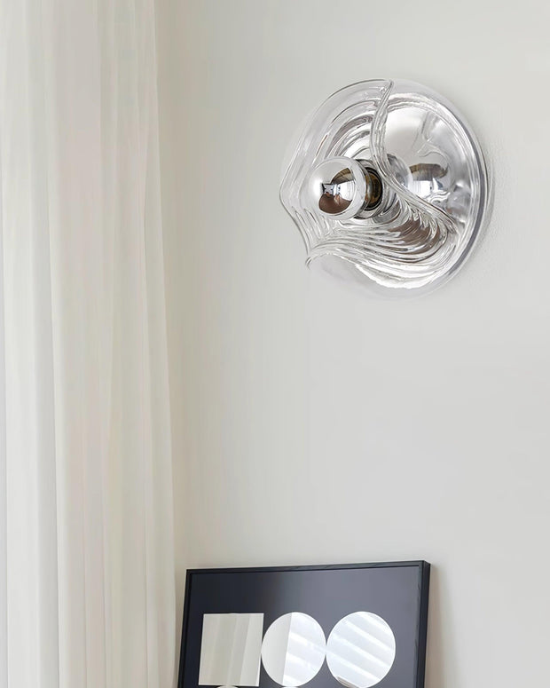 Wall Lamp Swirl Texture Clear Amber Smoke Gray Modern Accent