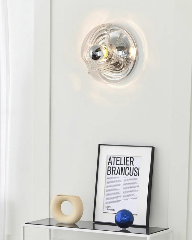 Wall Lamp Swirl Texture Clear Amber Smoke Gray Modern Accent