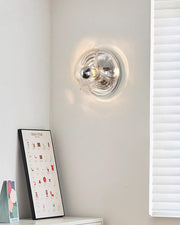 Wall Lamp Swirl Texture Clear Amber Smoke Gray Modern Accent