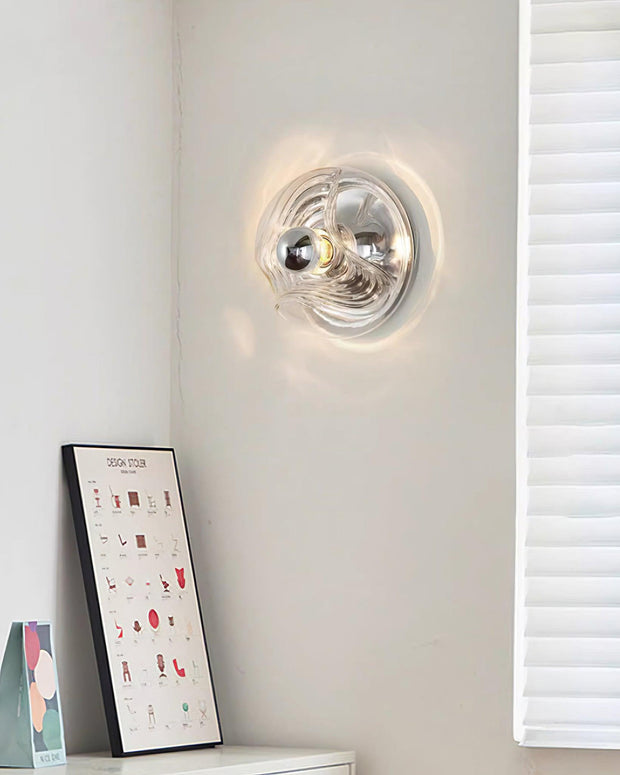 Wall Lamp Swirl Texture Clear Amber Smoke Gray Modern Accent
