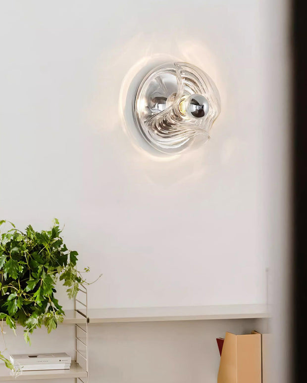 Wall Lamp Swirl Texture Clear Amber Smoke Gray Modern Accent