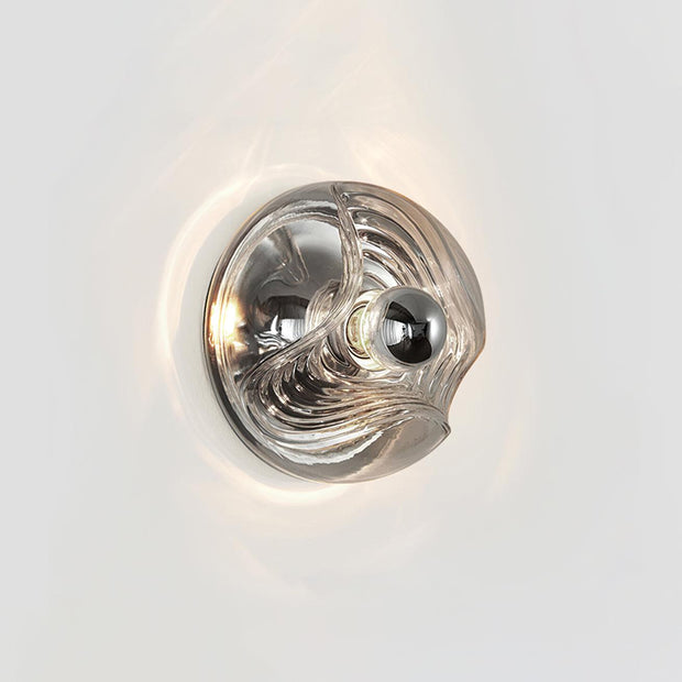 Wall Lamp Swirl Texture Clear Amber Smoke Gray Modern Accent