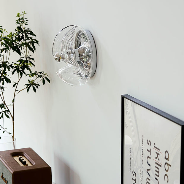 Wall Lamp Swirl Texture Clear Amber Smoke Gray Modern Accent