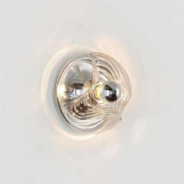 Wall Lamp Swirl Texture Clear Amber Smoke Gray Modern Accent
