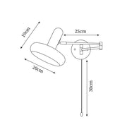 Wall Lamp Swivel Arm Rounded Shade Pull Chain Modern Retro