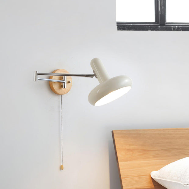 Wall Lamp Swivel Arm Rounded Shade Pull Chain Modern Retro