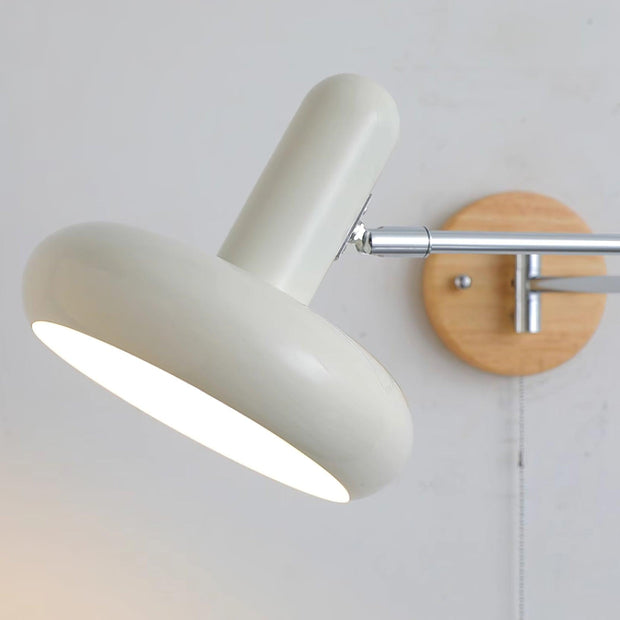 Wall Lamp Swivel Arm Rounded Shade Pull Chain Modern Retro