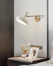 Wall Lamp Swivel Arm Rounded Shade Pull Chain Modern Retro