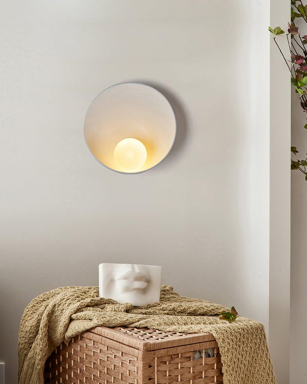 Wall Light Resin Cup Shade Metal Accent Minimalist Cozy