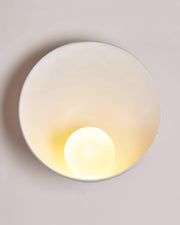 Wall Light Resin Cup Shade Metal Accent Minimalist Cozy