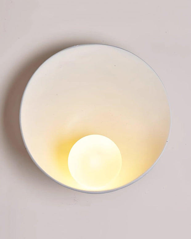 Wall Light Resin Cup Shade Metal Accent Minimalist Cozy