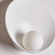 Wall Light Resin Cup Shade Metal Accent Minimalist Cozy