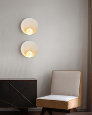 Wall Light Resin Cup Shade Metal Accent Minimalist Cozy