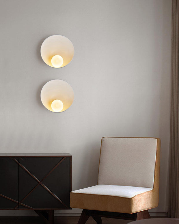 Wall Light Resin Cup Shade Metal Accent Minimalist Cozy