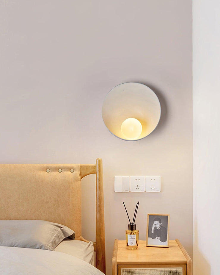Wall Light Resin Cup Shade Metal Accent Minimalist Cozy