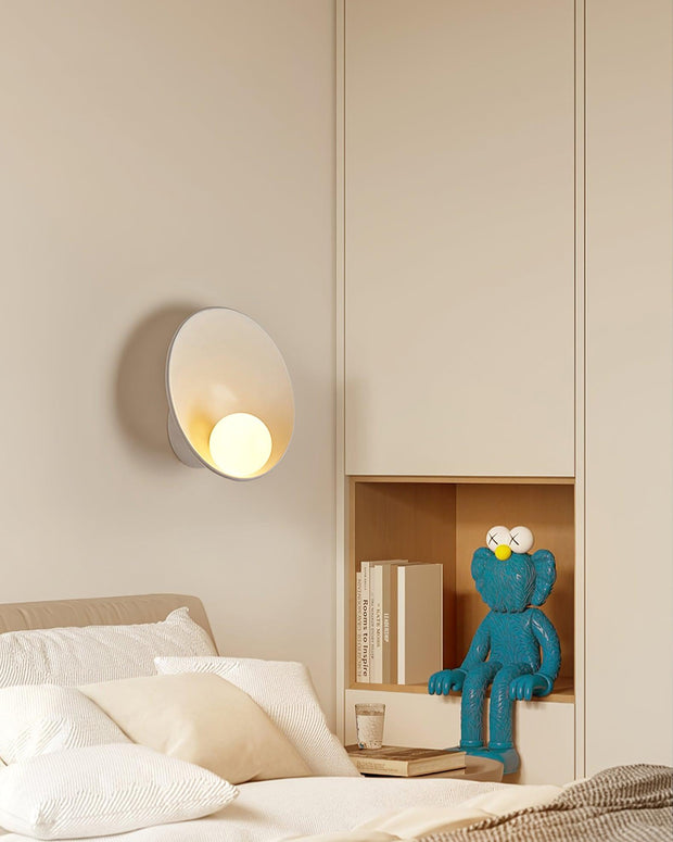 Wall Light Resin Cup Shade Metal Accent Minimalist Cozy