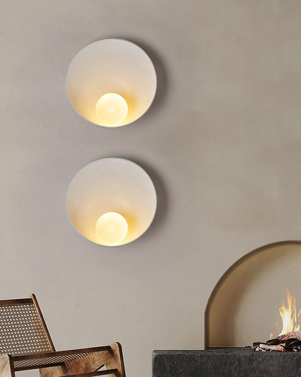Wall Light Resin Cup Shade Metal Accent Minimalist Cozy