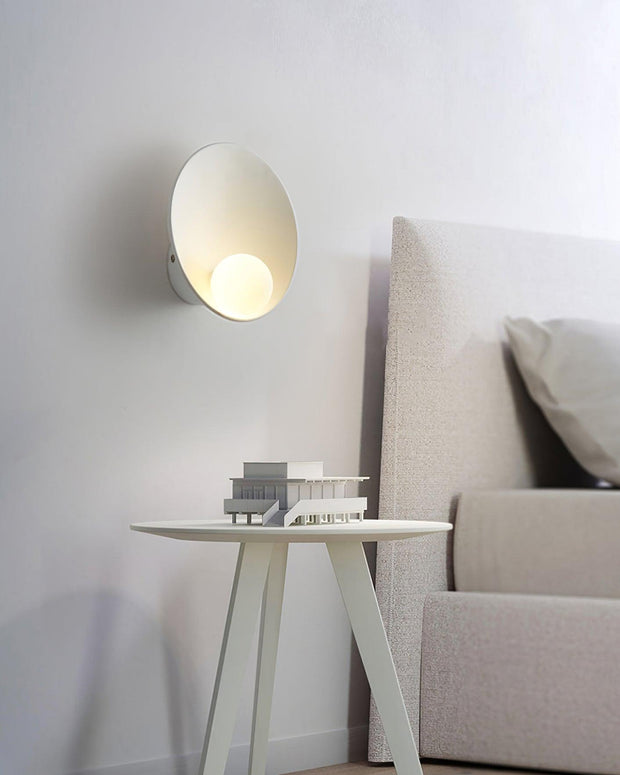 Wall Light Resin Cup Shade Metal Accent Minimalist Cozy