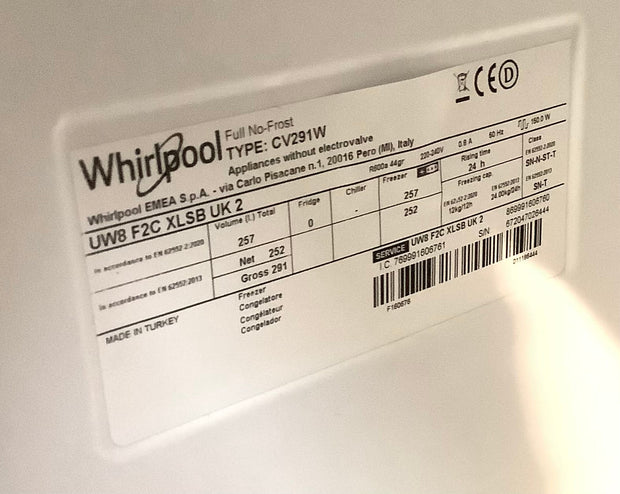 Whirlpool Freestanding Freezer UW8F2CXLSB L48821
