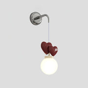 Wall Lamp Resin Heart Cluster Glass Globe Metal Mount Romantic