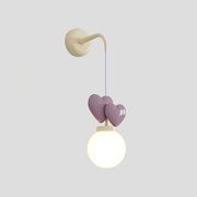 Wall Lamp Resin Heart Cluster Glass Globe Metal Mount Romantic