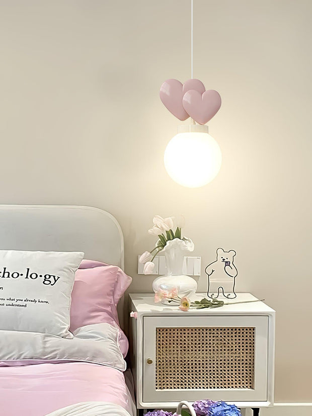 Wall Lamp Resin Heart Cluster Glass Globe Metal Mount Romantic