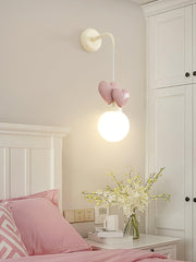 Wall Lamp Resin Heart Cluster Glass Globe Metal Mount Romantic