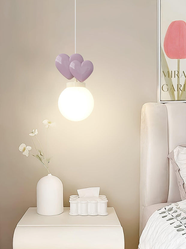 Wall Lamp Resin Heart Cluster Glass Globe Metal Mount Romantic