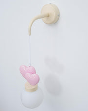Wall Lamp Resin Heart Cluster Glass Globe Metal Mount Romantic