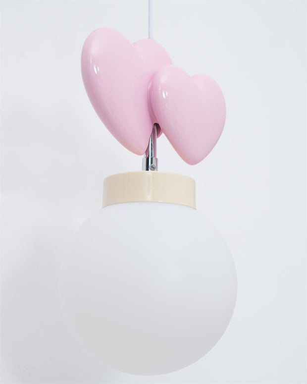 Wall Lamp Resin Heart Cluster Glass Globe Metal Mount Romantic