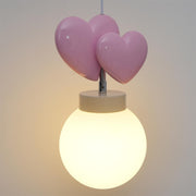 Wall Lamp Resin Heart Cluster Glass Globe Metal Mount Romantic