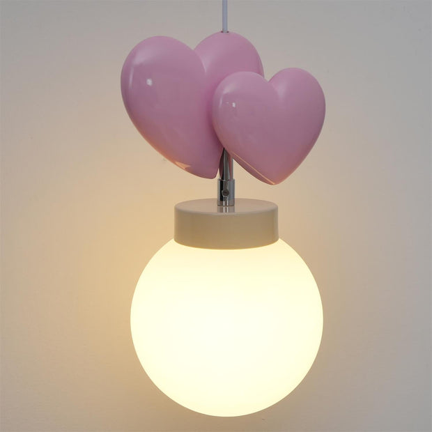 Wall Lamp Resin Heart Cluster Glass Globe Metal Mount Romantic