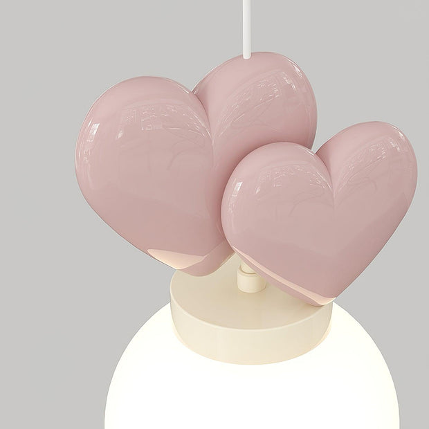 Wall Lamp Resin Heart Cluster Glass Globe Metal Mount Romantic