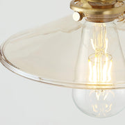 Wall Light Retro Plug In with Brass, Walnut French Elegance