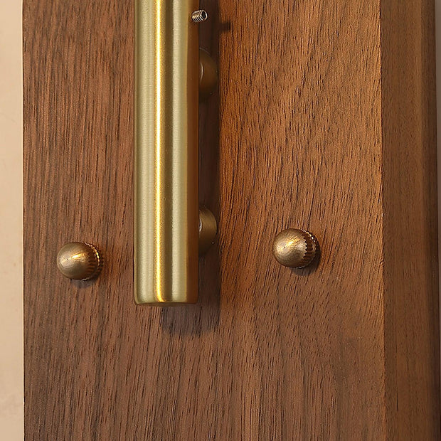 Wall Light Retro Plug In with Brass, Walnut French Elegance
