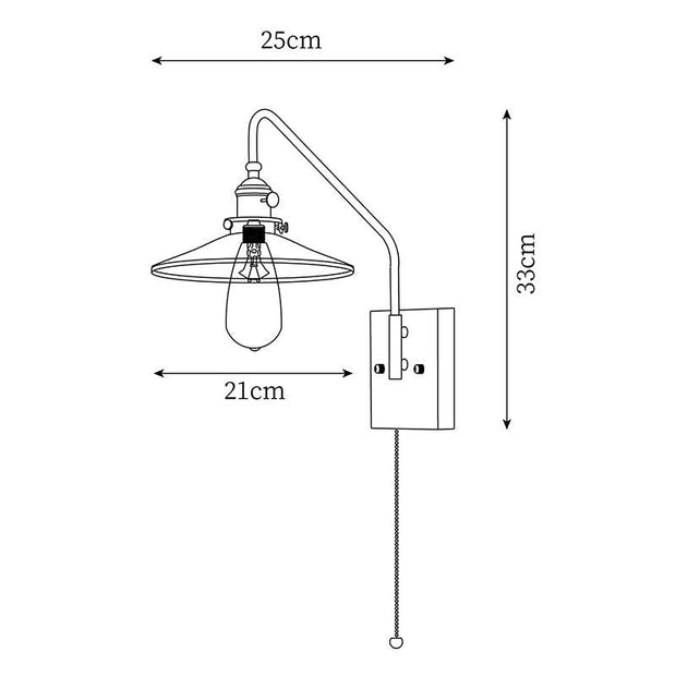 Wall Light Retro Plug In with Brass, Walnut French Elegance
